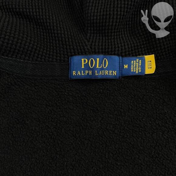 Polo Ralph Lauren Full Zip Hoodie Medium Black Jacket Vintage 90s - Picture 5 of 7